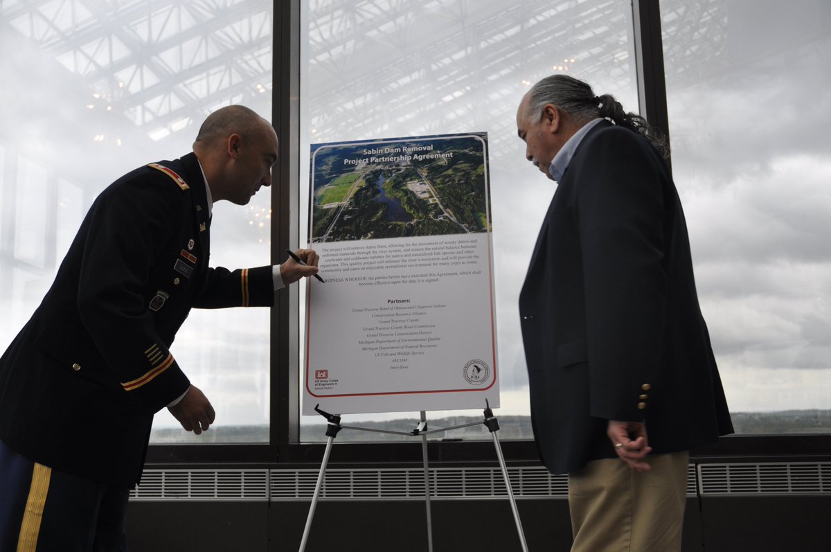 detroitdistrict's tweet photo. We're excited about our Sabin Dam Removal Project Partnership Agreement.
#EnhanceEcosystem #EnjoyableRecreationalEnvironment @CityofTC https://t.co/GuEatiQBE3