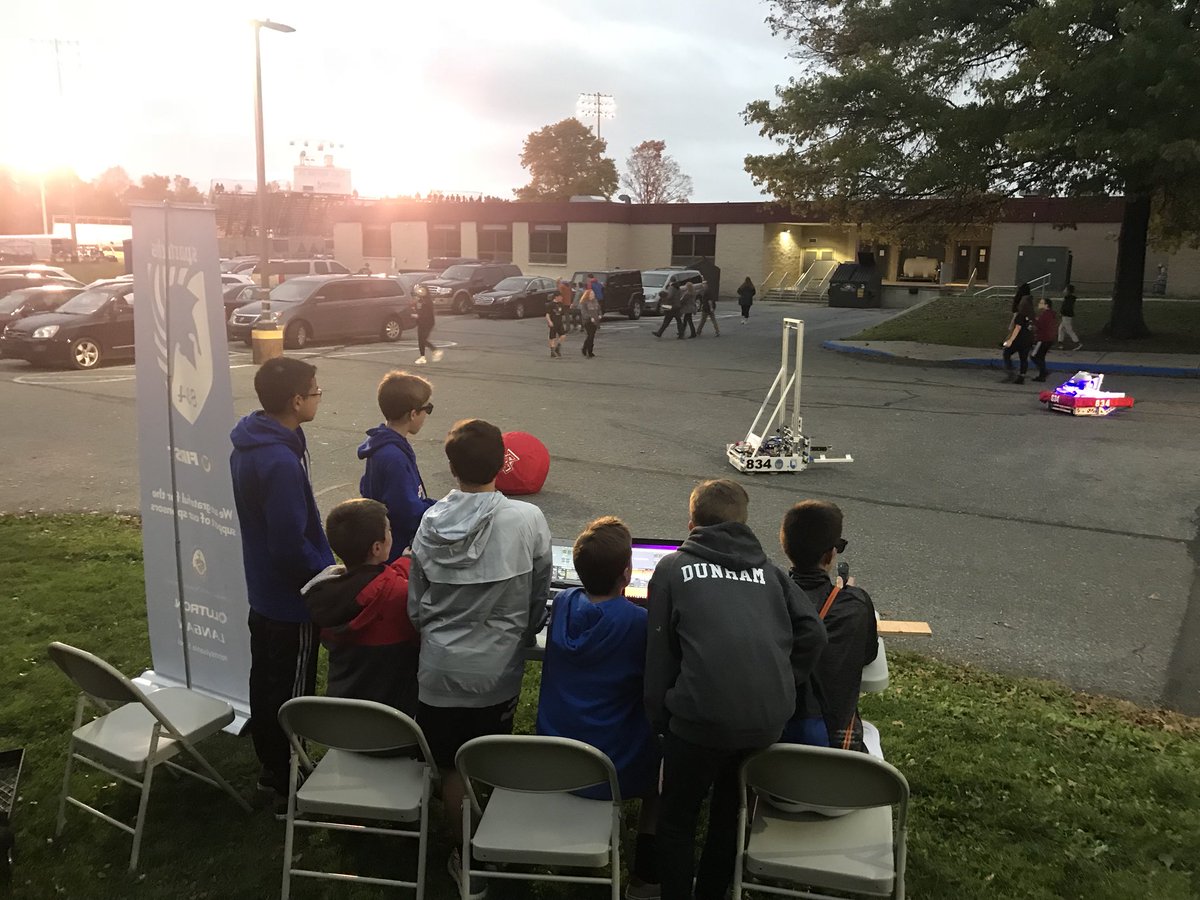 FRC834's tweet photo. Had a great time letting everyone test drive our robots at our homecoming tailgate! #FRC834 #FIRST #FRC #OMGRobots https://t.co/rbKc7D9pje