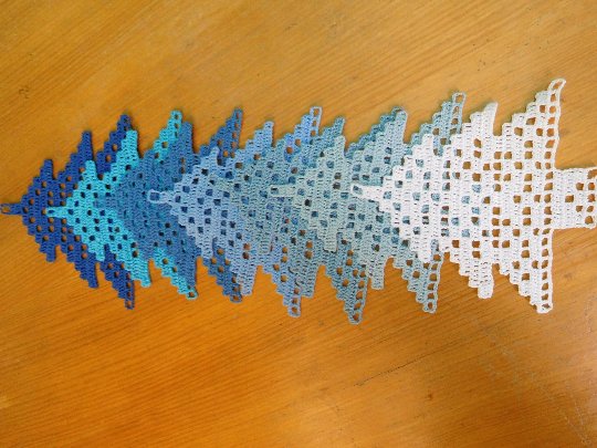 EdithThreadlove's tweet photo. Set of 7 pine trees to hang up on Christmas tree or mantel https://t.co/bDN3hku3Gn #xmas2017 #ornament #treeornament #Christmas #crochet https://t.co/9CKAsm8gz9
