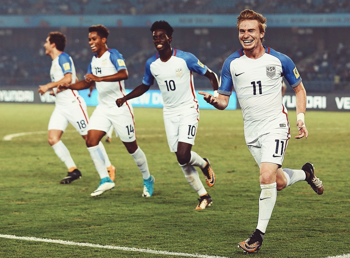 soccerdotcom's tweet photo. The Future.

USA 🇺🇸 wins 5-0 to reach the #FIFAU17WC quarter-finals. https://t.co/Wa2tGmyabE