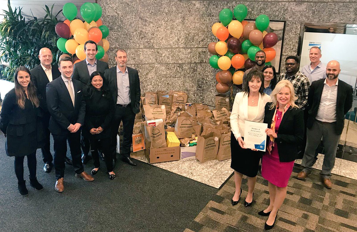Tremendous support from <a href="/MenkesLife/">Menkes Developments</a> <a href="/aerocentreGTA/">AeroCentre</a> for @Food_Bank #OneBagChallenge. Raised an astonishing 1,200lbs for our community!