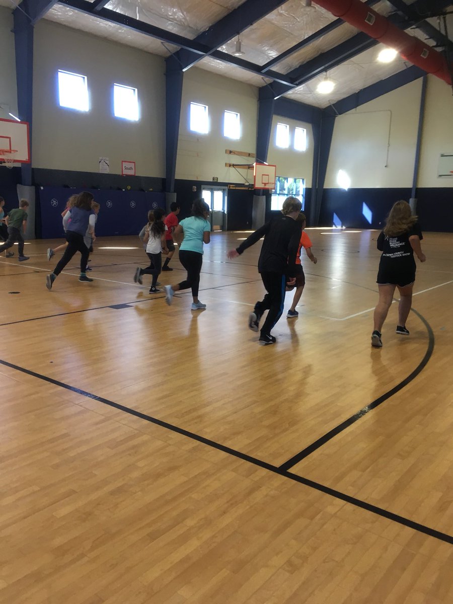 CLHS_Counselor's tweet photo. And they are off...FitnessGram PACER. Way to go 5th grade! #BeAChampion #ASESPE @ComalPhysEd @ASE_Mavericks https://t.co/O1VN1KyEBX
