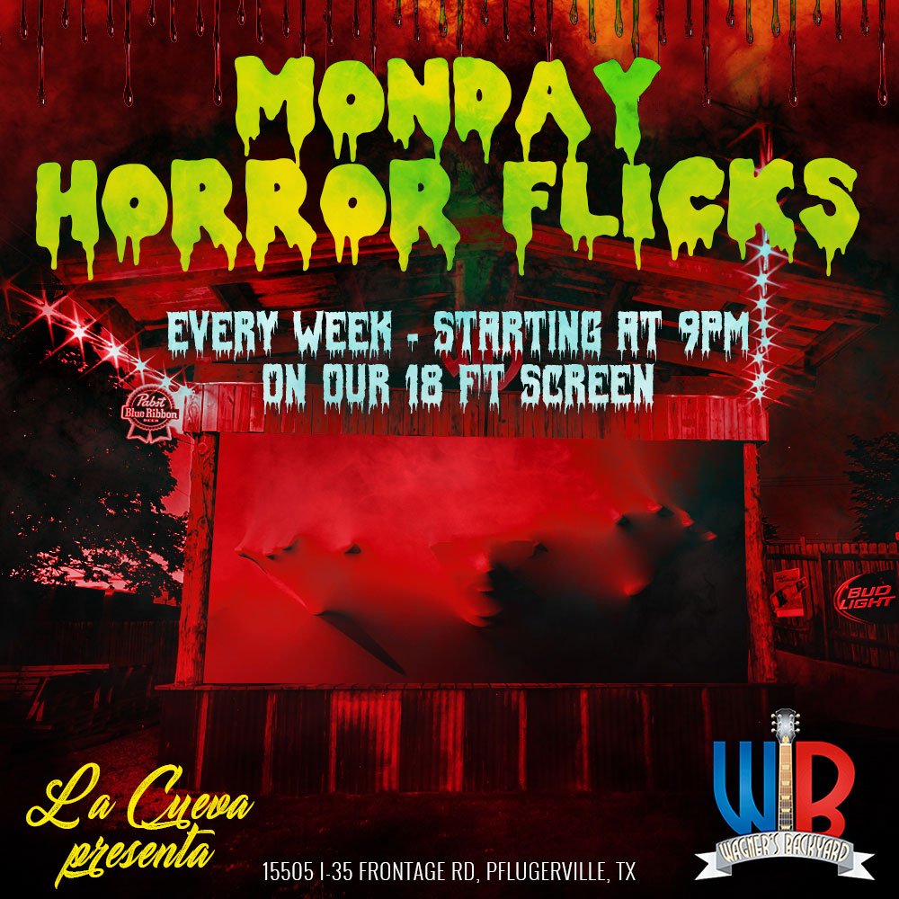 wagnersbackyard's tweet photo. Need a little #MondayMotivation join us every Monday night in October for #HorrorMovies on our 18ft Screen in the backyard! #Movienight https://t.co/G2FhArbDVv