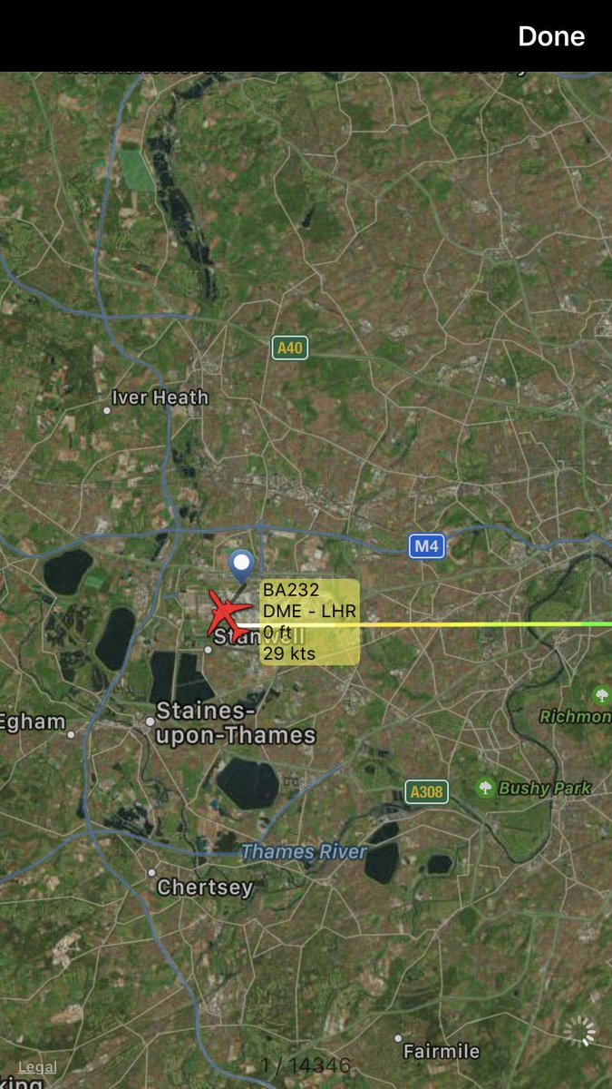 FlightIntl's tweet photo. Flight #BA232 from Moscow to London (LHR) safely landed https://t.co/c03zi0ne6B