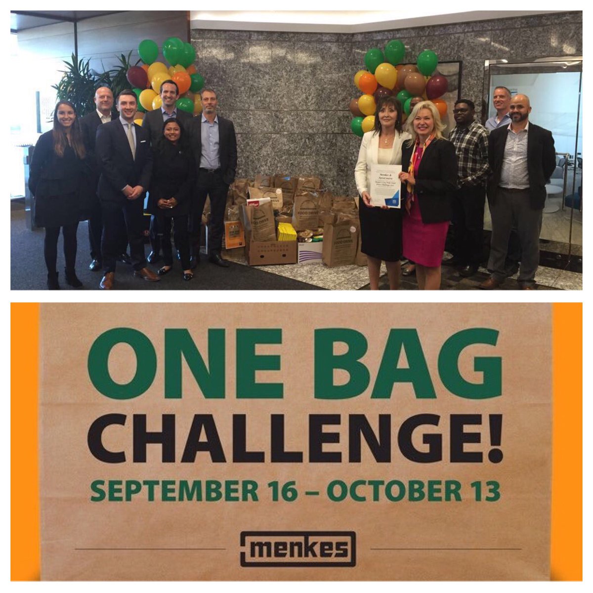 Impressive work by <a href="/aerocentreGTA/">AeroCentre</a> &amp; <a href="/MenkesLife/">Menkes Developments</a> team in support of Mississauga Mayor <a href="/BonnieCrombie/">Bonnie Crombie 🇨🇦</a> #OneBagChallenge today for @Food_Bank
