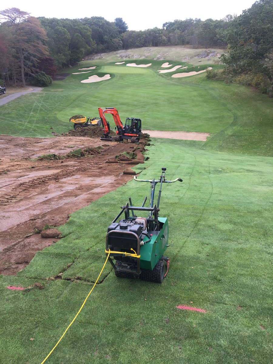 Never fun once you mix a sod cutter with rope..... only 7k sq more to go.