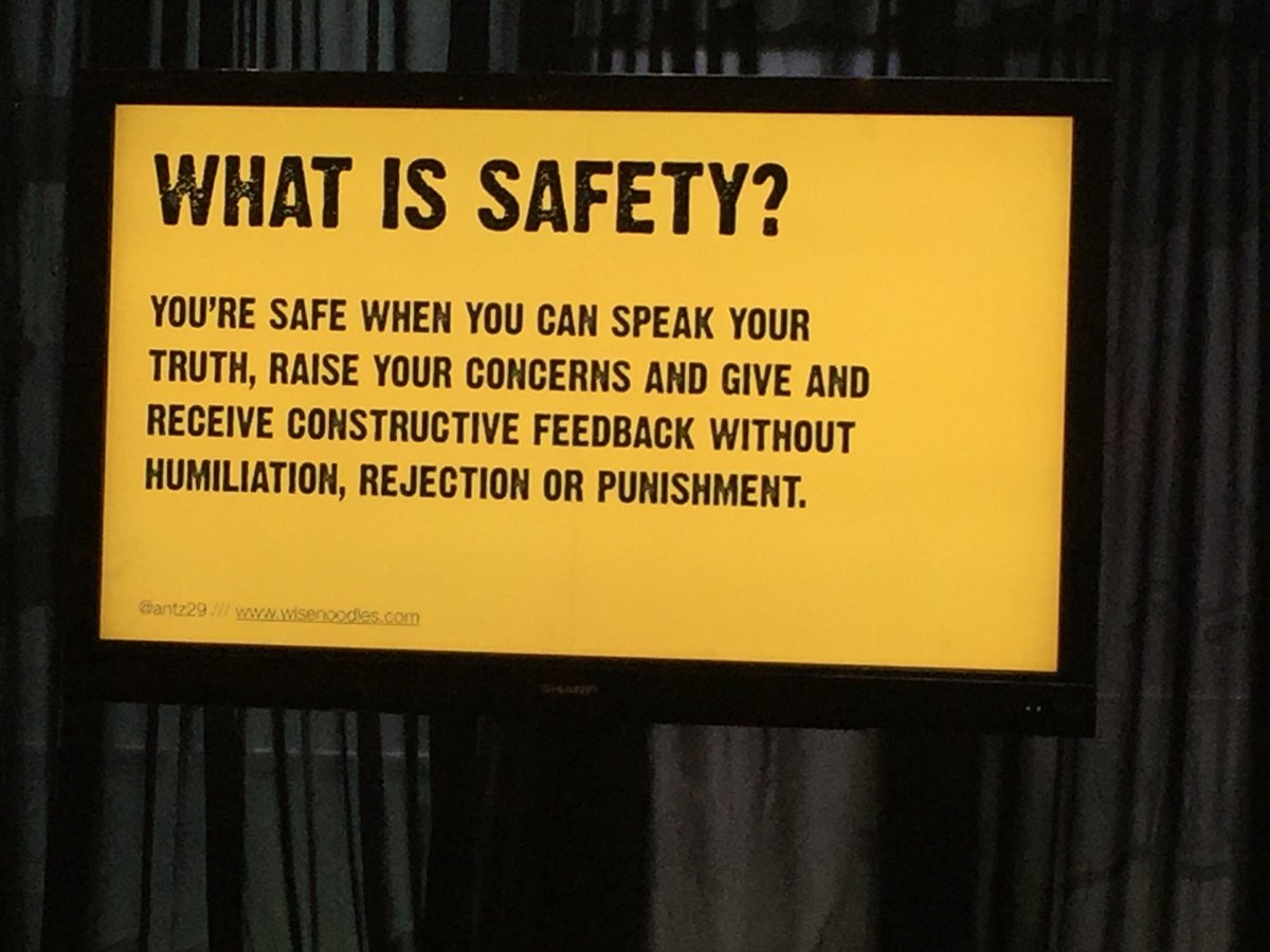 Is your workplace safe for all parts of you? If not, good luck with the high-performance goal. <a href="/antz29/">John Le Drew</a> #agiledc2017