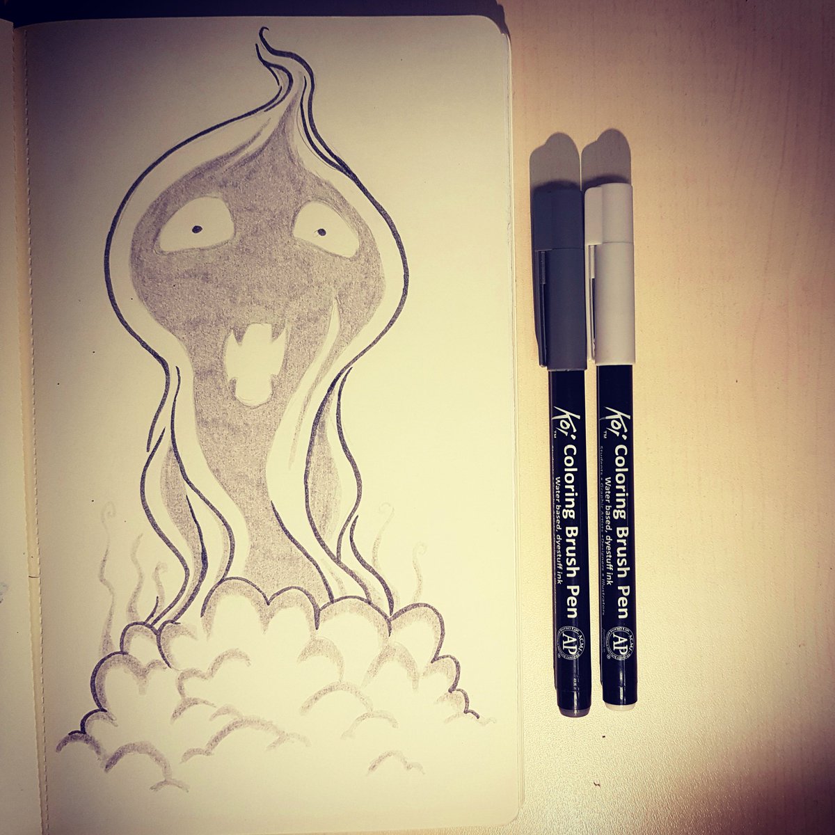 AdamsPinto's tweet photo. INKTOBER. 31 Lovecraft's Mythos in cute versions. DAY 14: TULZSCHA, the Green Flame #inktober #lovecraft #tulzscha #drawing https://t.co/urmKW8wA2b