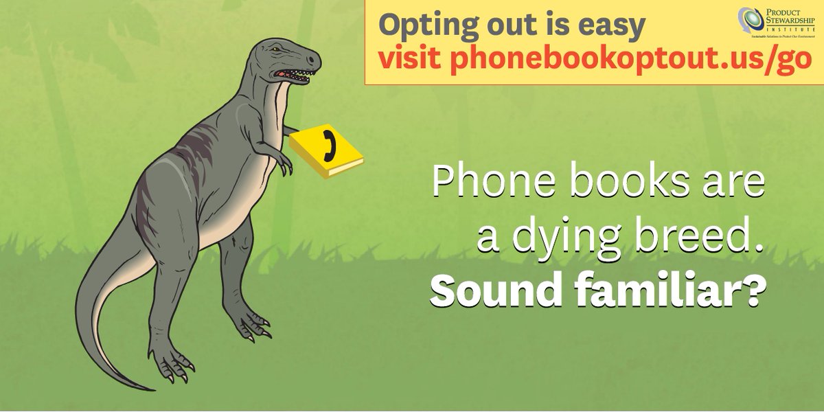 productsteward's tweet photo. The dinosaurs died out when it was their time to go. Why won’t phone books? #GetOffMyDoorstep https://t.co/YVN1Vu1xad https://t.co/QK0geJegzg