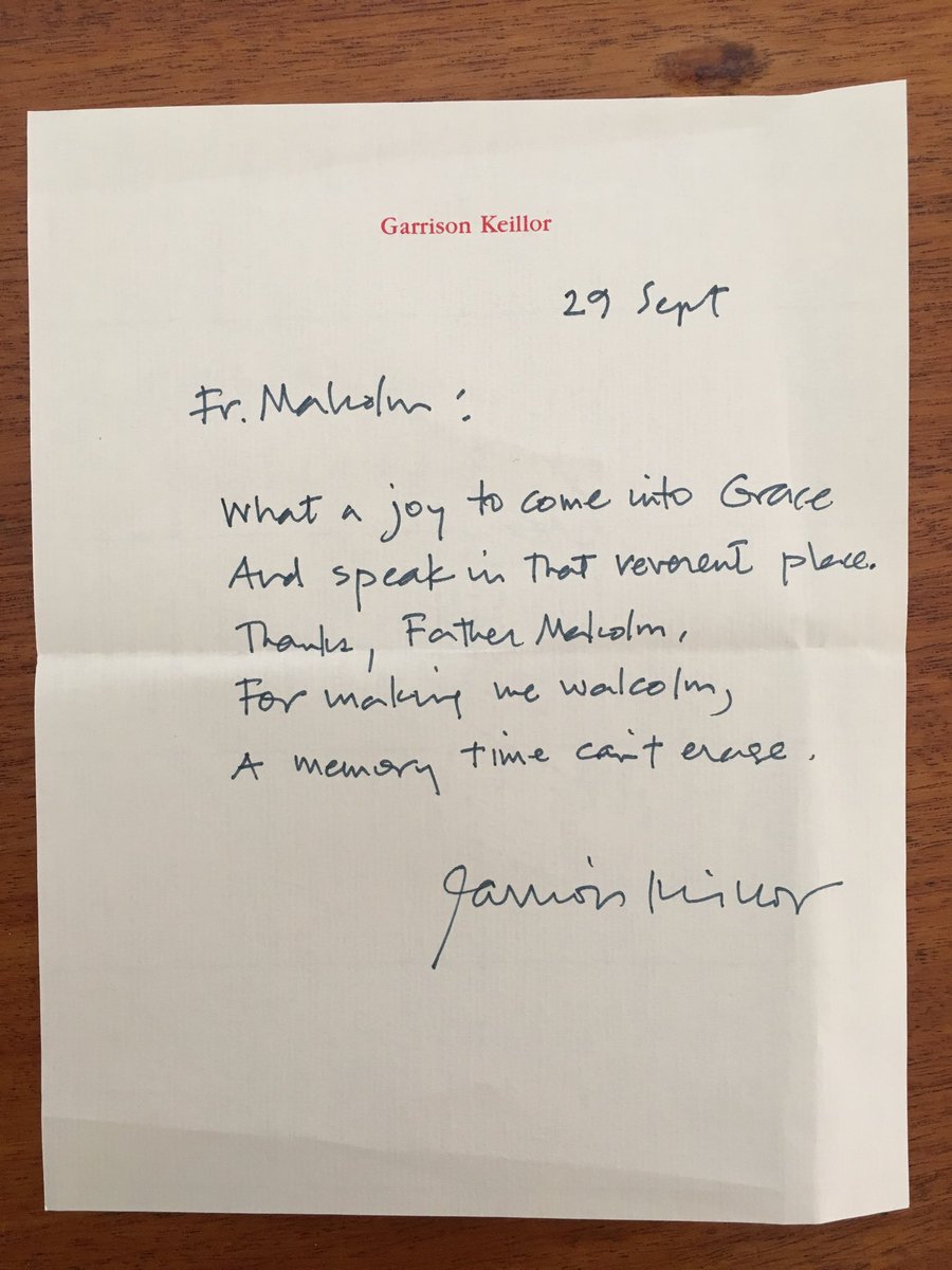 Malcolm Young on Twitter: "Garrison Keillor&#30;s thank you in verse