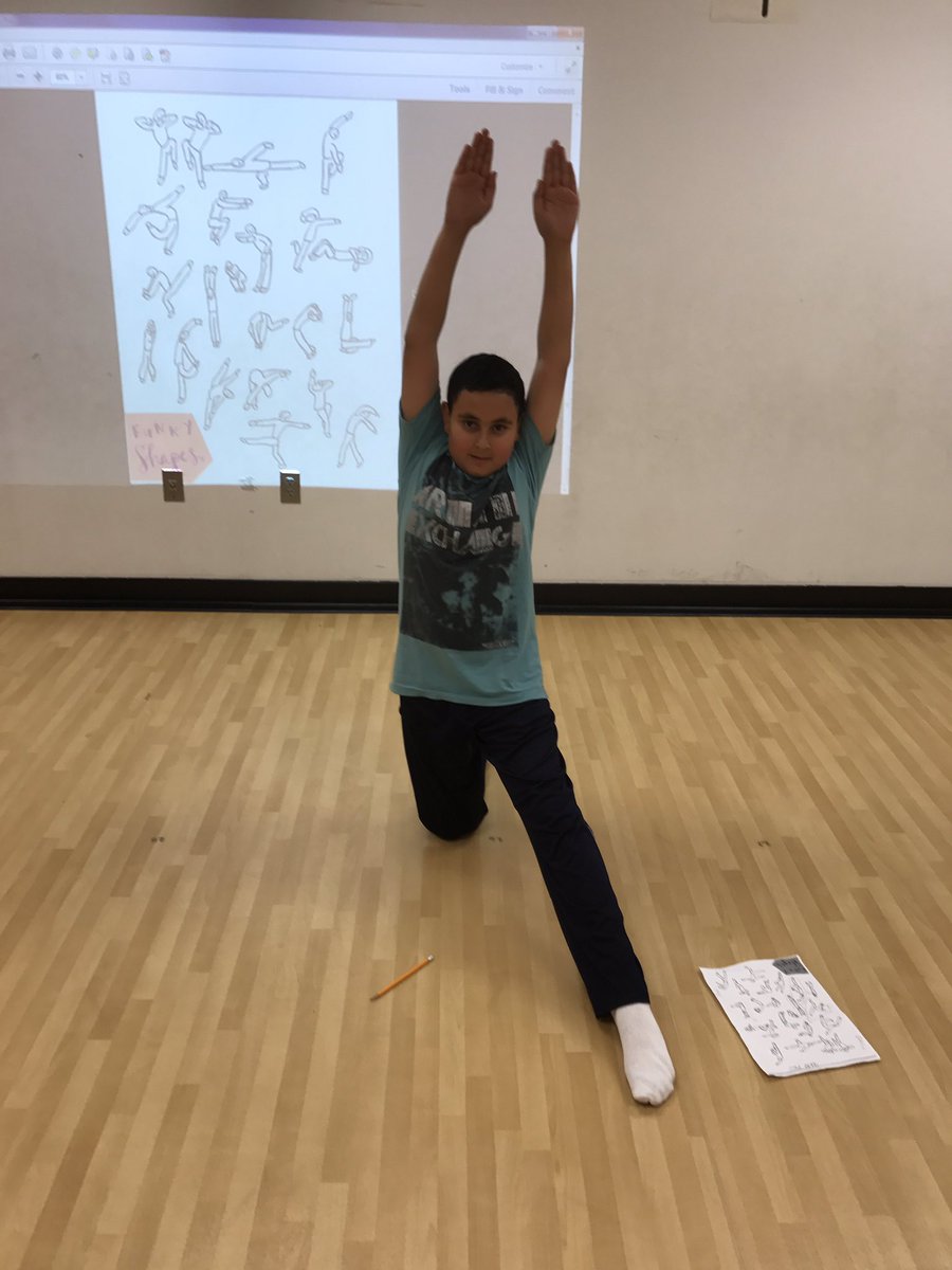DanceHwes's tweet photo. 4th Grade dancers using "funky shapes" for inspiration when creating movement sequences @HuntersWoodsES https://t.co/8ZfrNpbRl8