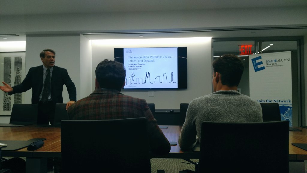 albertjaner's tweet image. "Cars are platforms with wheels" kicking off second event of the year @ESADEAlumni #NYChapter @GGuiu