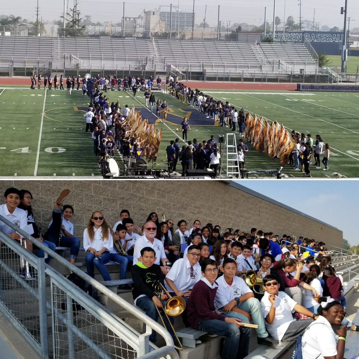Stauffer Marching Band &amp; Color Guard practicing for Warren Band Night 10.13.17. #stauffermiddleschool #spartans #staufferhasthebesttooffer