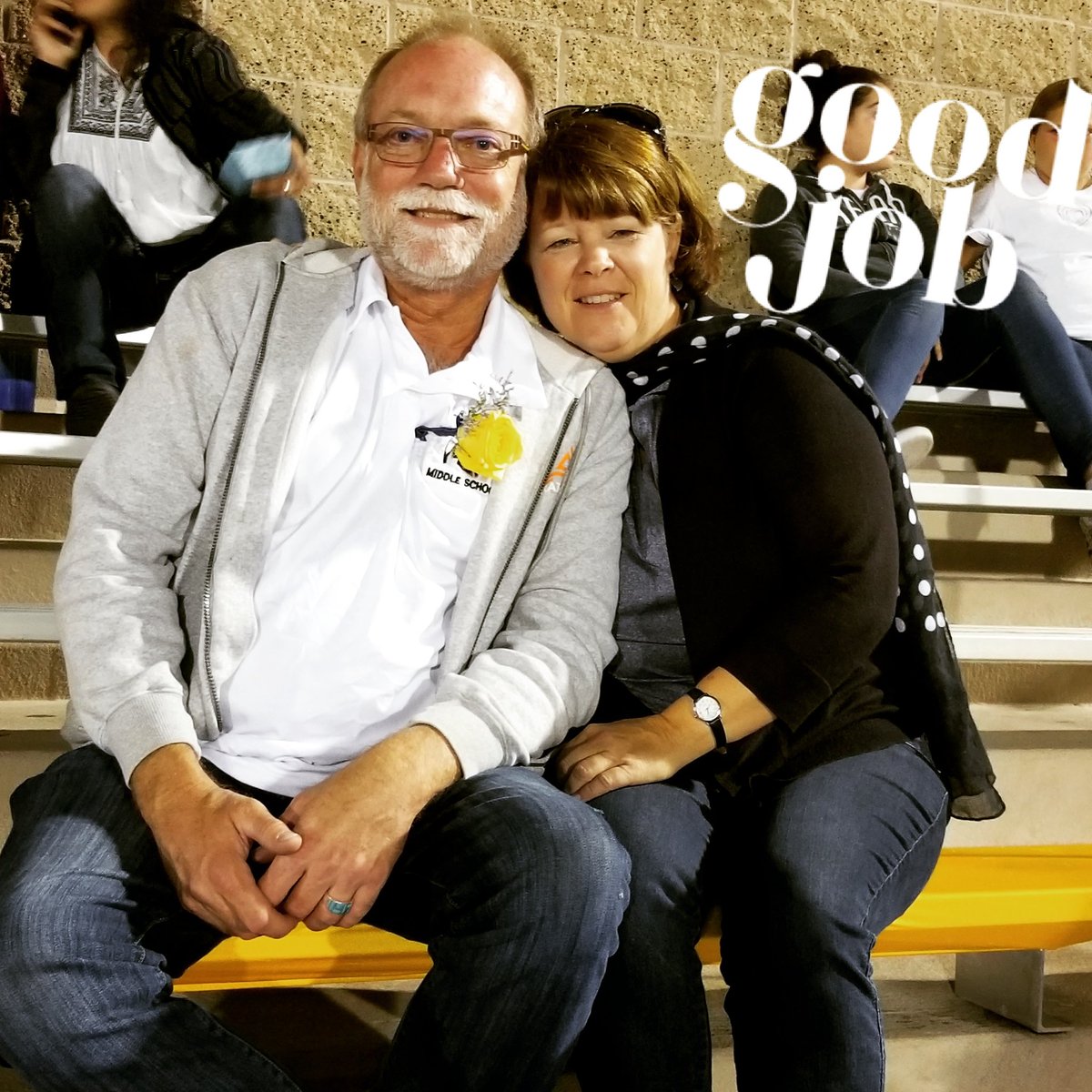 Stauffer Middle &amp; Griffith Middle awesome band directors, Mr. Miller &amp; Mrs.Taylor at Warren Band Night. #warrenbandnight #stauffer #griffith