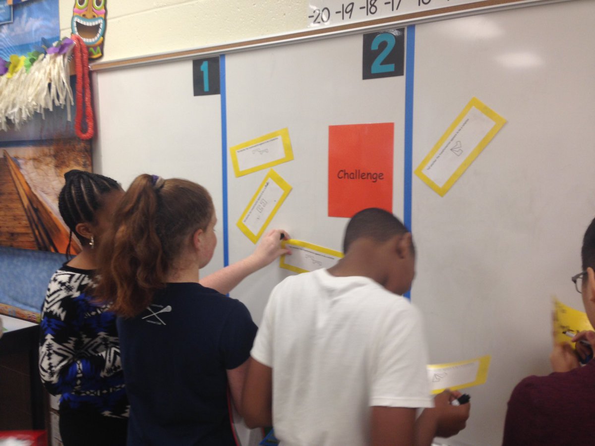 j_eisenberg87's tweet photo. #geometry students @CatonsvilleMS participate in a #peertopeer post it note activity to review transformations @BCPSMATH #studentdiscourse #makemathhappen #planningwithfuninmind https://t.co/h5DaWbyEOb