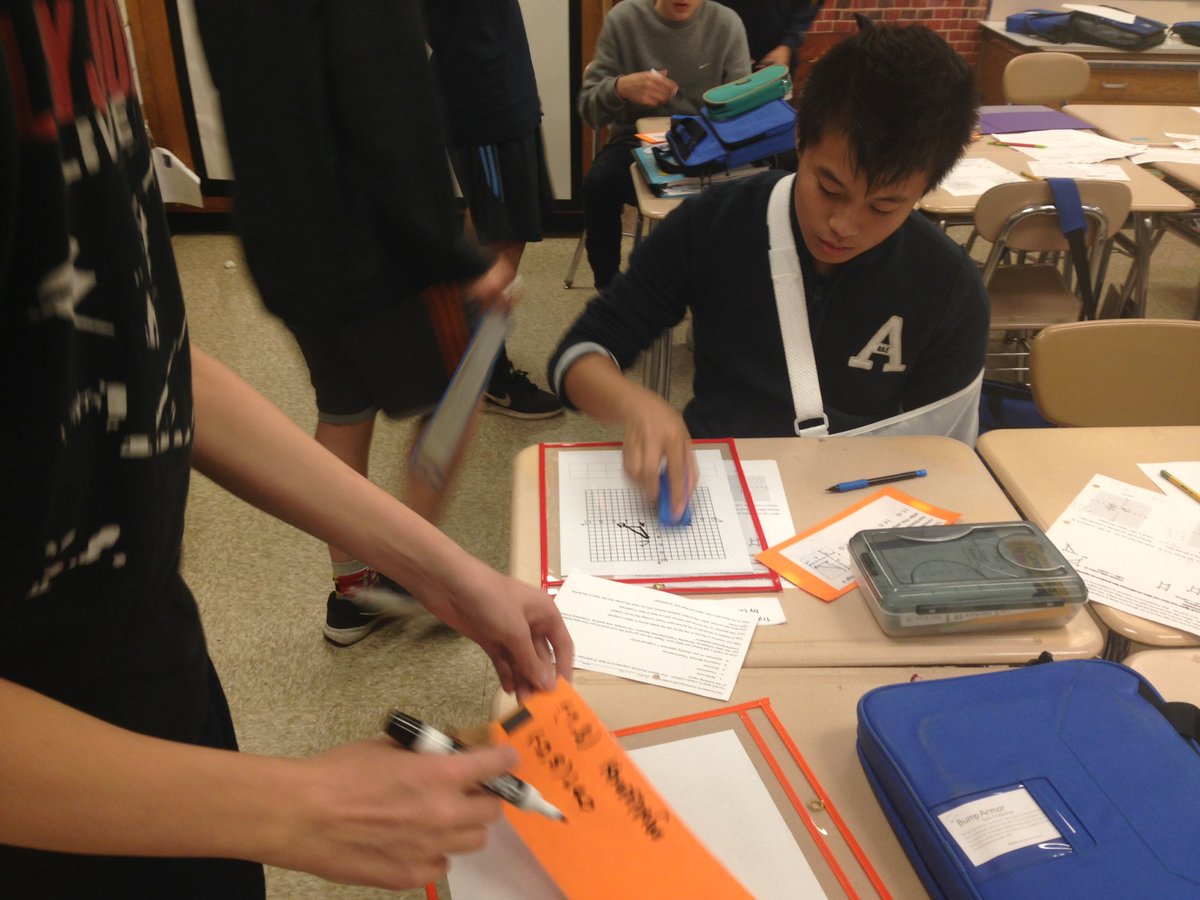 j_eisenberg87's tweet photo. #geometry students @CatonsvilleMS participate in a #peertopeer post it note activity to review transformations @BCPSMATH #studentdiscourse #makemathhappen #planningwithfuninmind https://t.co/h5DaWbyEOb