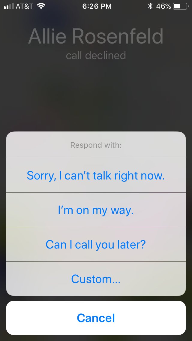 cwolfen227's tweet photo. iPhones make it so easy to respond to phone calls with butler lies @NU227_commtech https://t.co/6dpVAj2b8S