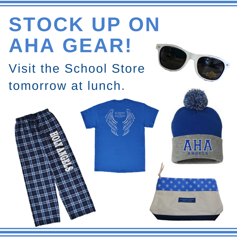 HolyAngelsNJ's tweet photo. Don't forget, the School Store is open at lunch tomorrow. See you there! #AHAstore #shopping https://t.co/RgBG7KtIz9
