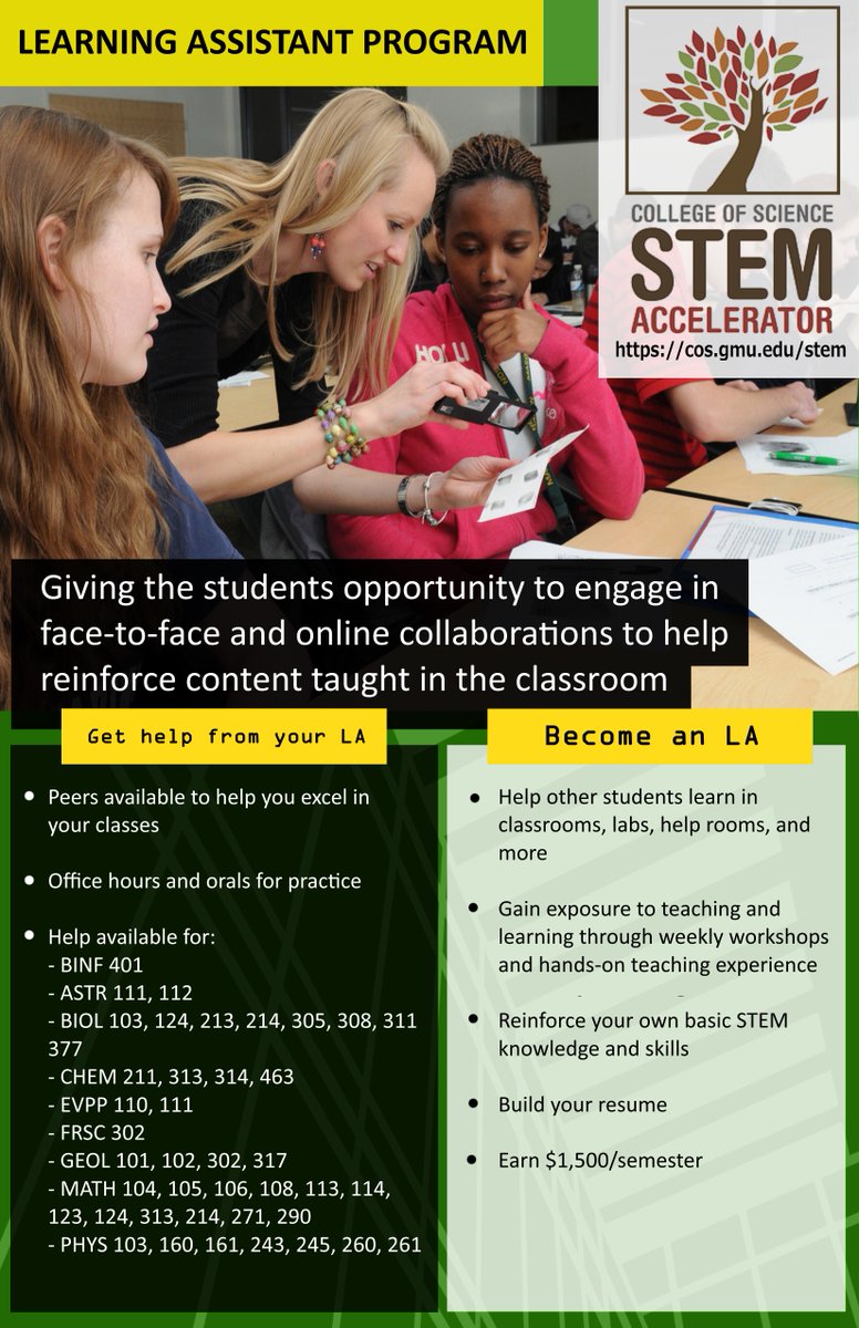 STEM Accelerator is hiring undergrad Learning Assistants! Deadline for students and faculty Nov 3rd! ow.ly/Vqah30fUKoP