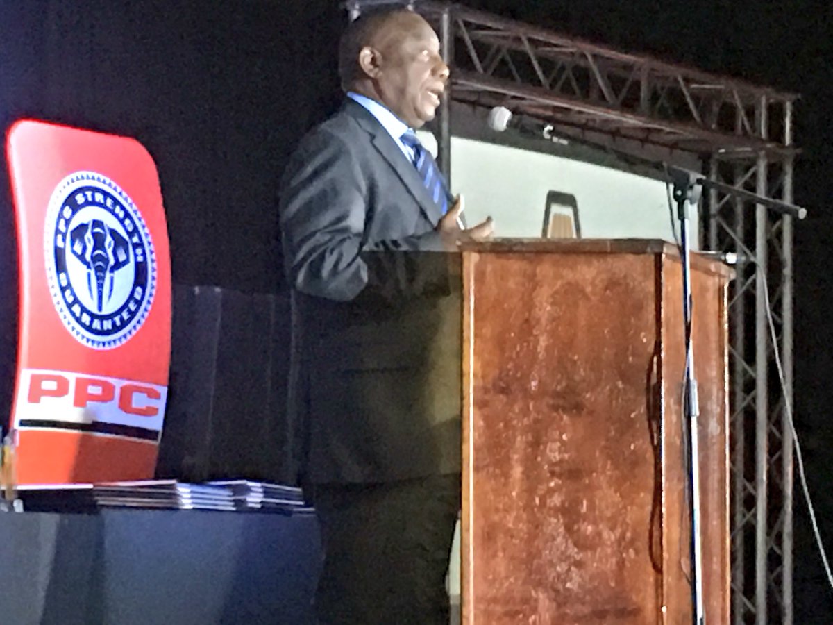 peterndoro's tweet photo. DP #Ramaphosa speaking at #SAFCEC Gala Dinner: #StateCapture has destroyed much of our economy in this very dark period of our democracy https://t.co/jaPHp733L4