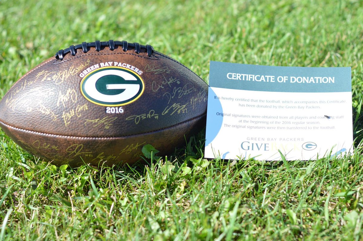 starlegacywi's tweet photo. Want to win a signed GB Packer football? Donate to our event for chances! Every $5 is an entry! Click: https://t.co/RAyhnrvWcO https://t.co/Yr0PNKW5mp