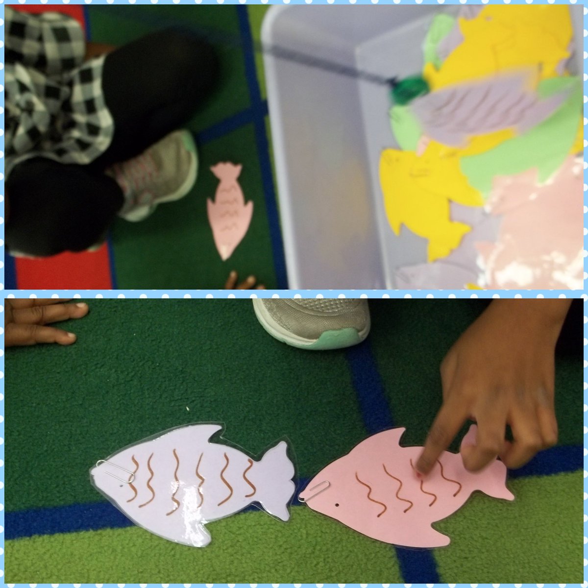 Catching fish and counting how many worms they ate! #vdvpartners4progress #allin4theville
