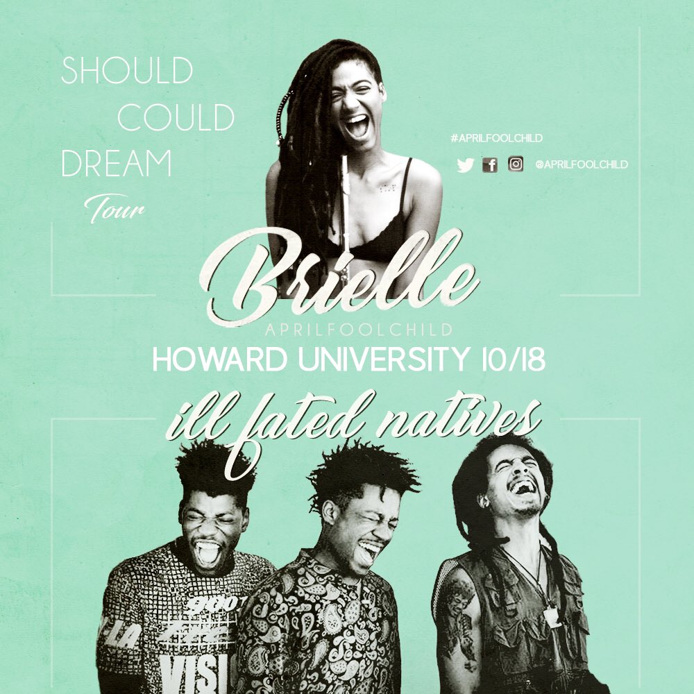 Aprilfoolchild's tweet photo. The second half of the #ShouldCouldDreamCollegeTour kicks off @HU #HowardHomecoming
 @illfatednatives
  #aprilfoolchild x #brielle https://t.co/GwbE2cFBj9