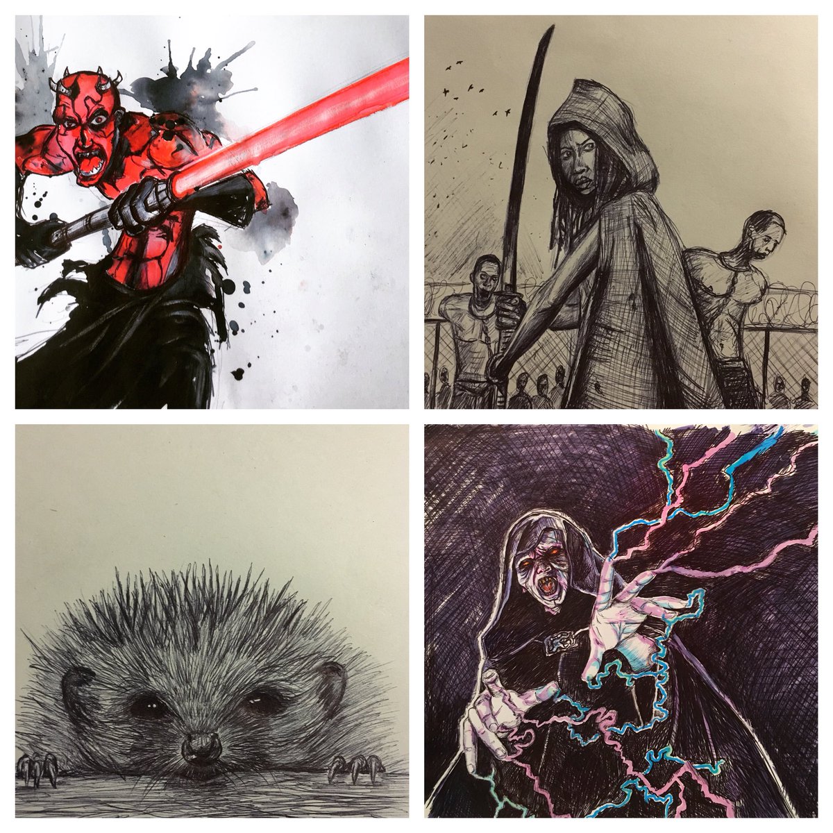 AdJHn3's tweet photo. Half way through my @inktober attempt, really enjoying #inktober https://t.co/hce2dt164Y