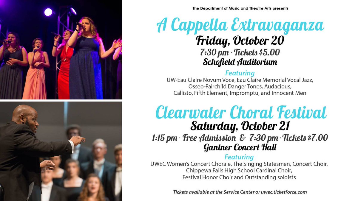 audaciousuwec's tweet photo. Looking for something to do this Friday night?! Come to A Cappella Extravaganza! #ising #uwecmusic #uwecstudentlife https://t.co/3PzVDAZ7XK https://t.co/qRhXGCHzSe