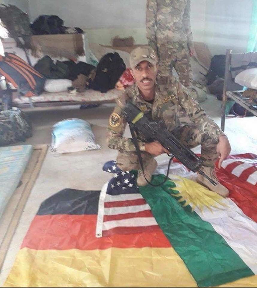 shno_kurdi's tweet photo. #Germanyflag #americanflag #kurdishblockade #SupportKurdistan #realDonaldTrump https://t.co/sBKwkFCePR