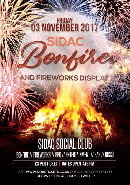 sidacsports16's tweet photo. Fantastic Family Fireworks at The SIDAC - last few tickets available online https://t.co/YkRRHNJWyy or behind the bar #StHelensHour https://t.co/DlDFuLANSZ