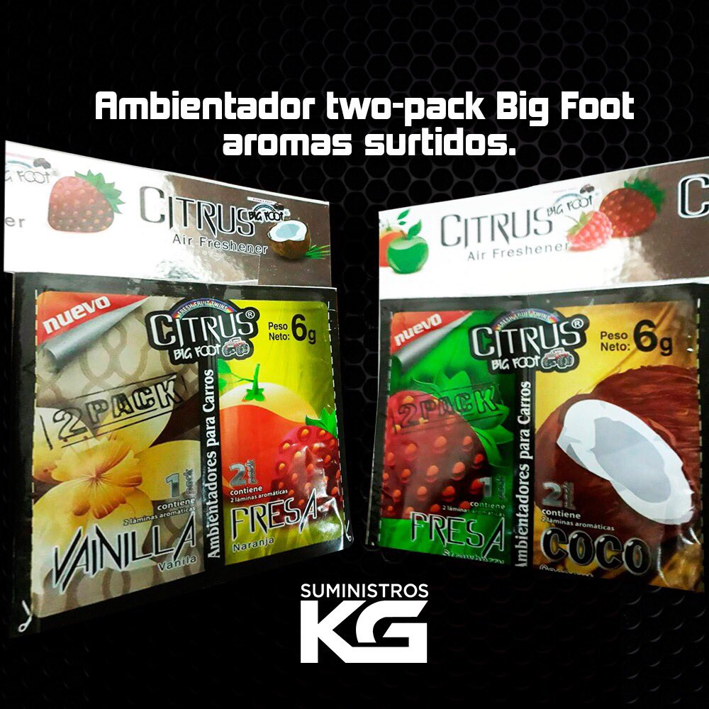 Te ofrecemos los ambientadores Big Foot en presentación two-pack a los mejores precios del mercado.
#Venezuela #Carros