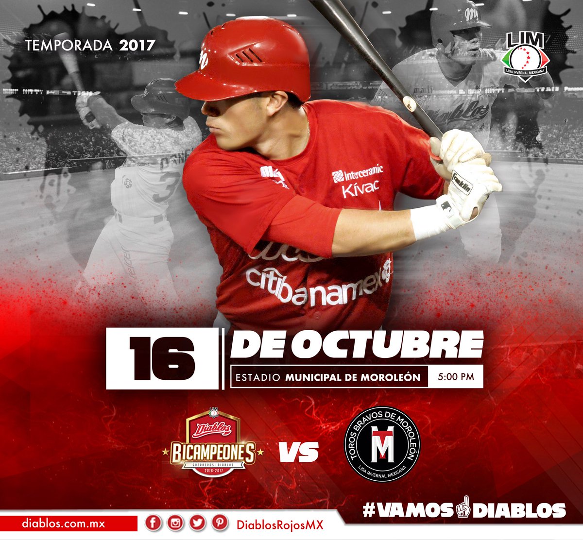 DiablosRojosMX's tweet photo. Hoy iniciamos Serie visitando a @TorosDeTijuana @NacimosBravos en el Estadio Municipal de Moroleón 5:00pm, sigue el marcador en nuestras redes sociales.
#VamosDIABLOS ☝🏼
#InfiernoEnInvierno 🔥 ❄️ https://t.co/aMbhzm0QA7