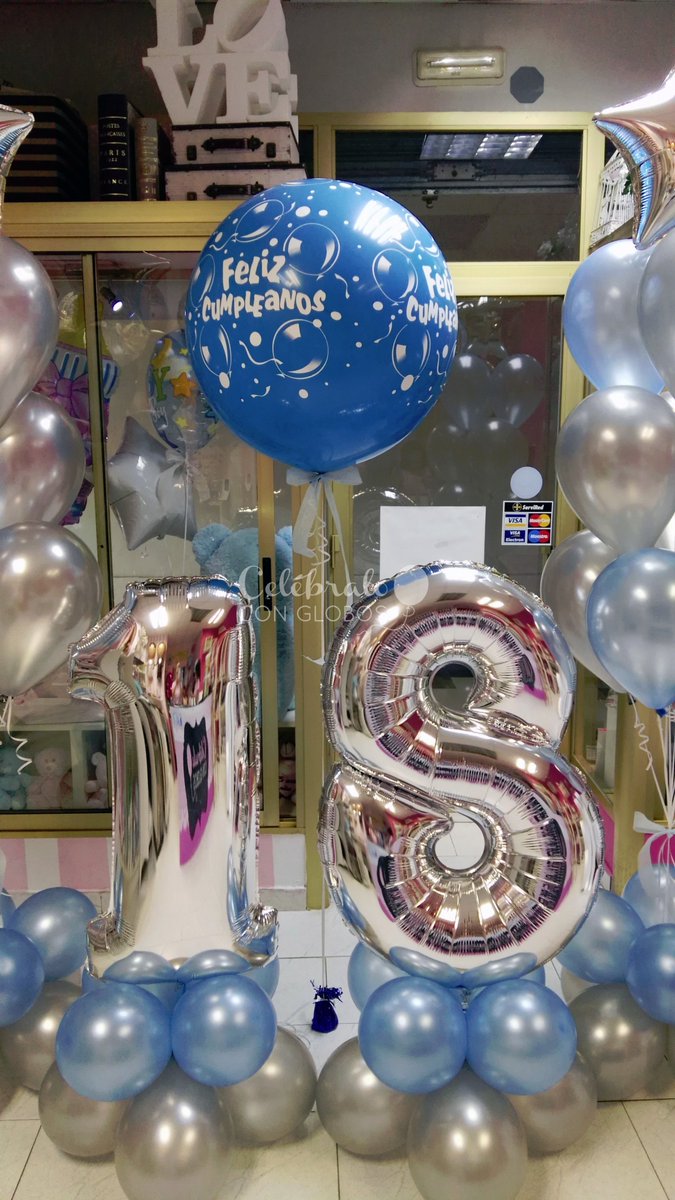 Celébralo con globos on X: No todos los días se cumplen 18 años 🎂🍾 ¡Esto  fueron los globos que decoraron la fiesta de una cumpleañera amante del  color celeste! 💙  /