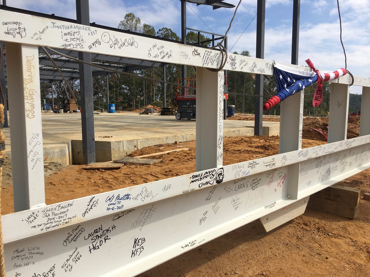 HGOR_ATL's tweet photo. @LanierTech seeks to re-envision what a technical college can be.  Watching the vision come to life at the topping out ceremony. #FinalBeam https://t.co/OxsVzUZchr