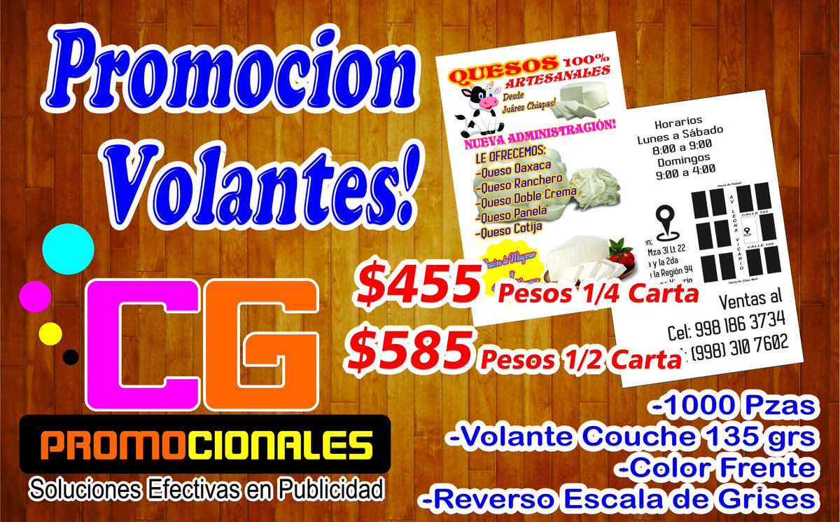 CGPromocionales's tweet photo. Volantes Publicitarios 
#Promocionales #Cancun #Cozumel #PlayaDelCarmen 
Llama YA! 998 311 7512 
@RT_Cancun  @RT_PlayaDC https://t.co/bOI0KtSFbm
