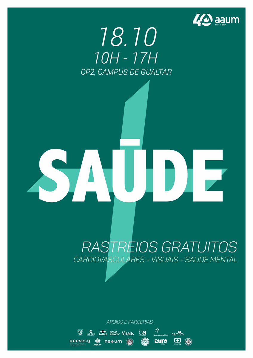 +Saúde ocorrerá esta quarta-feira, dia 18 de outubro, no Complexo Pedagógico II do Campus de Gualtar.  #SemanaSocial #MaisSaúde