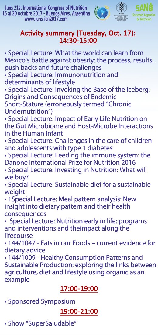 21ICN2017's tweet photo. • Activities of Tuesday 17th.
You can acquire a pass for 1 day if you don't already have yours. Link: https://t.co/IVBEOjItW9
#ICN2017 https://t.co/LJ9vt5P6Kr