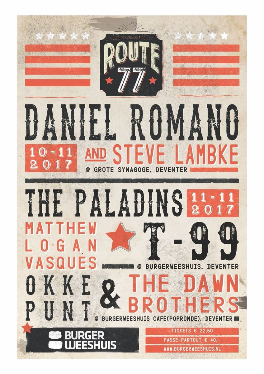 In less than a month we will share the stage with our friends and all time heroes #thepaladins. #party #Burgerweeshuis