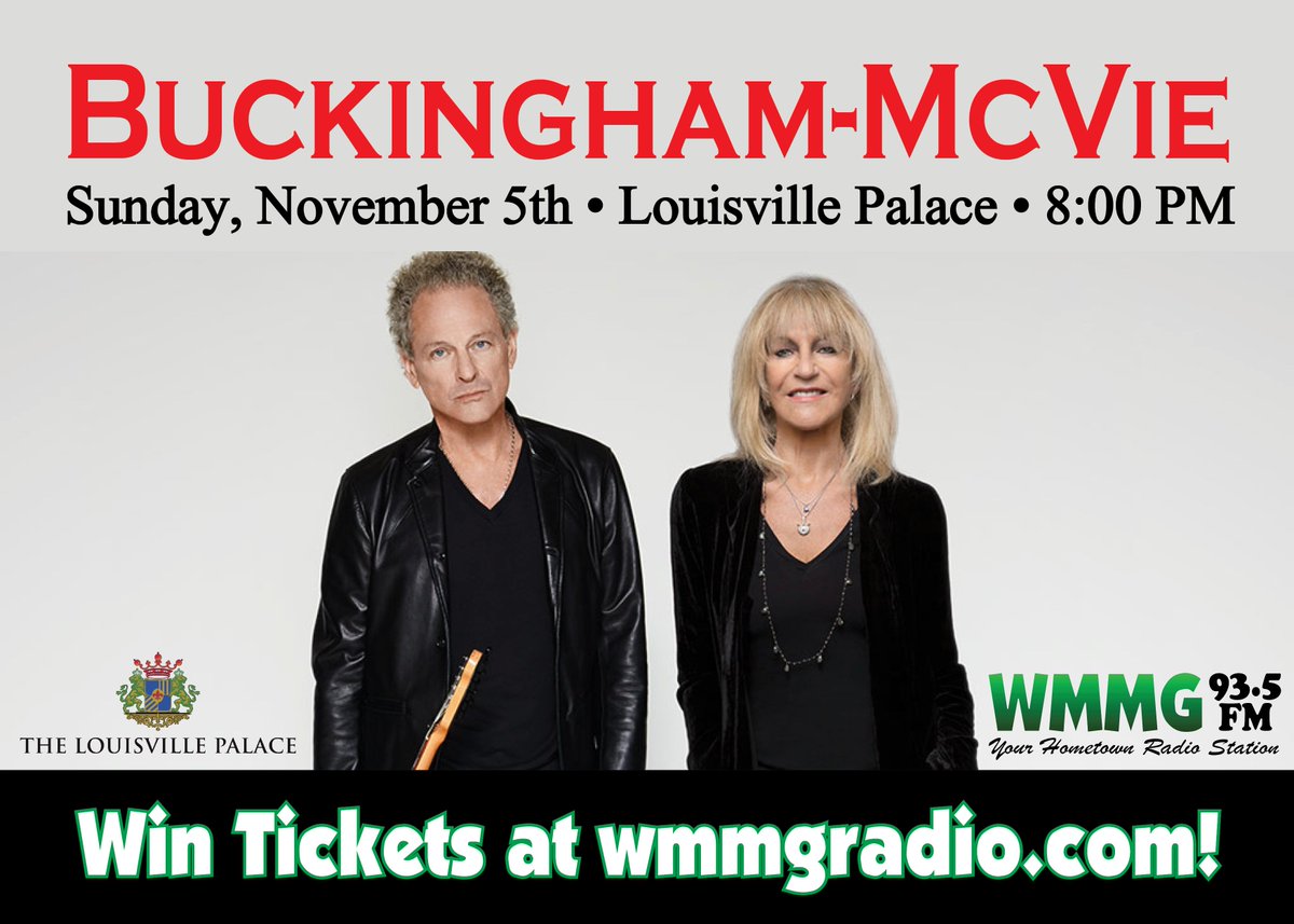 WMMG935's tweet photo. Sign up to win tix to @BuckinghamMcvie at the #LouisvillePalace November 5th! Sign up here: https://t.co/eOri0HuwbB #FleetwoodMac #Giveaway https://t.co/n8u5kk9F9t