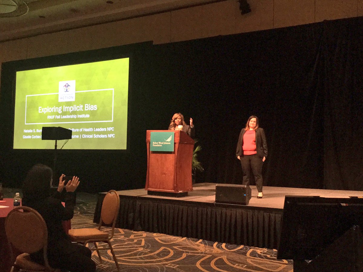 CultureofHlthLd's tweet photo. Our own NPC team @natalie4health @HealthyKara start #implicitbias session w/ networking poll icebreaker #2017RWJFLeaders #2017FallInstitute https://t.co/4ILHZ3uKxv