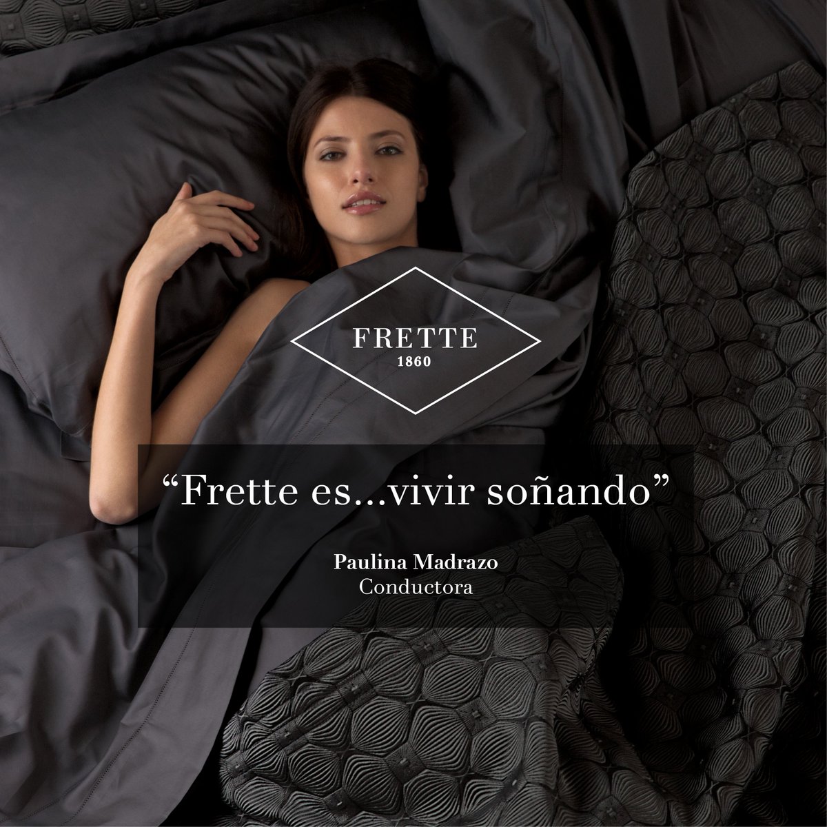 FRETTEMEXICO's tweet photo. "Frette es...vivir soñando", Paulina Madrazo, conductora @paumadrazo #fretteparamies #frette10añosenmexico #frettex #culturadelbuendescanso https://t.co/TlCFdyszXG