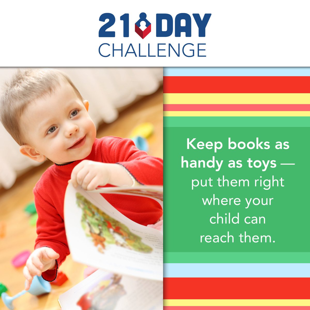 ReadAloud_org's tweet photo. Keep books as handy as toys. #readaloud15 #21DayReadAloud https://t.co/Ovw9wWaXo9