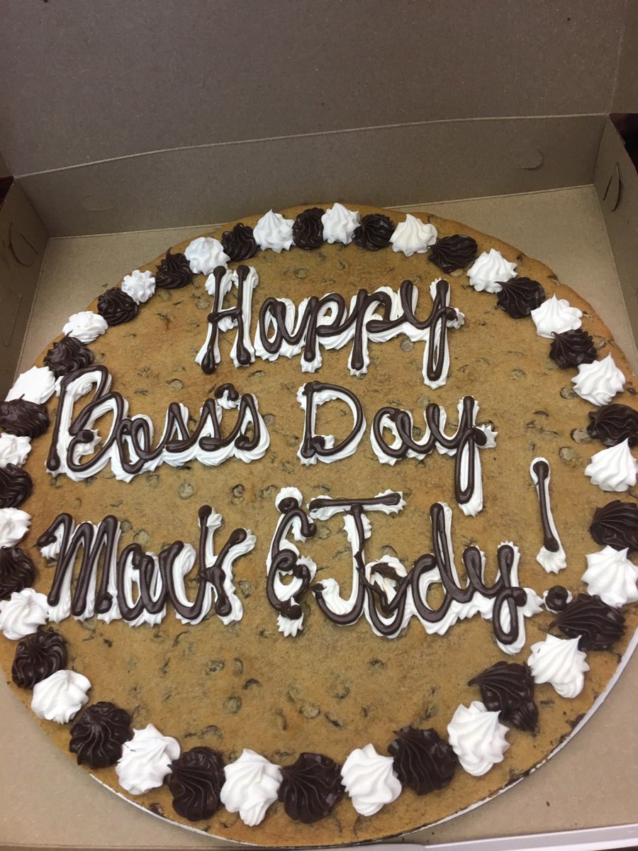 VerityStaffing's tweet photo. When you get cookie cake for your bosses on #NationalBossDay..... https://t.co/e9XJWIiQiE