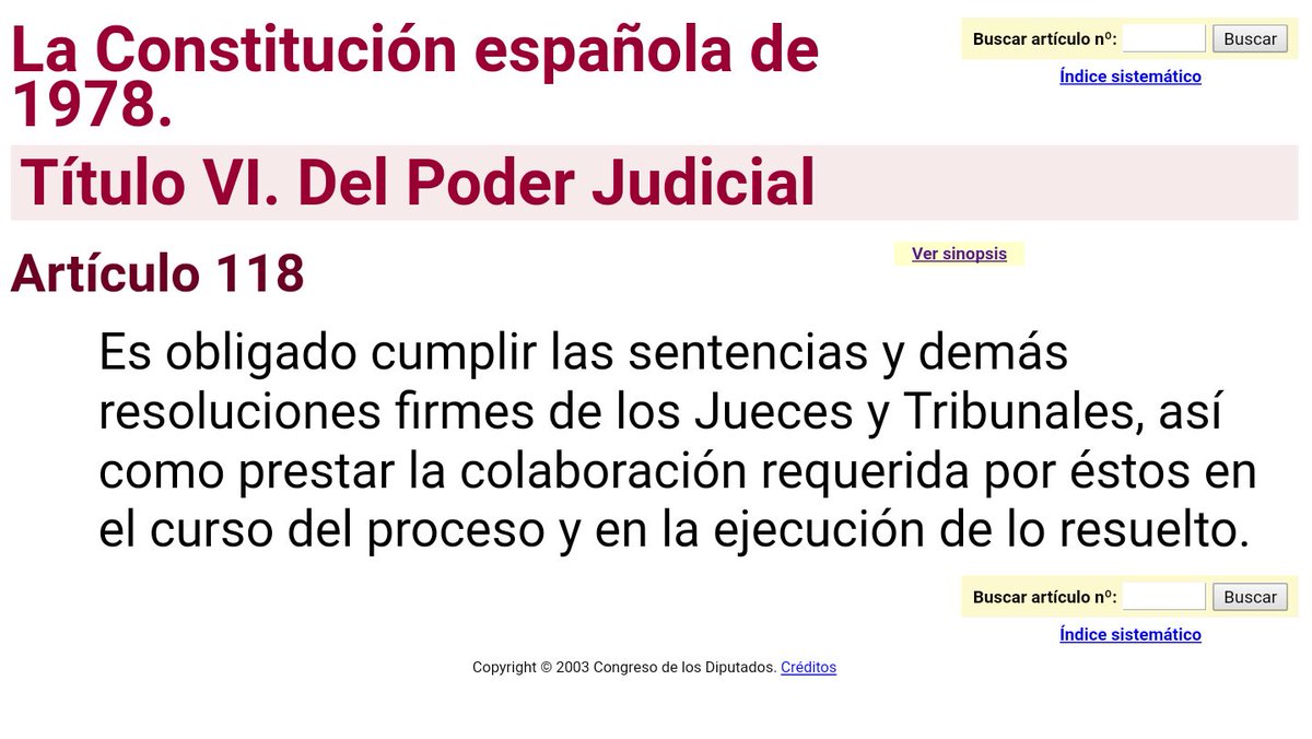 Resultado de imagen de articulo 118 constitucion espaÃ±ola