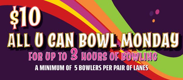 ZoneBowlingCoq's tweet photo. All You can Bowl Monday is right now! $10 bucks for up to 3 hours of bowling! https://t.co/iaaS32dHul
