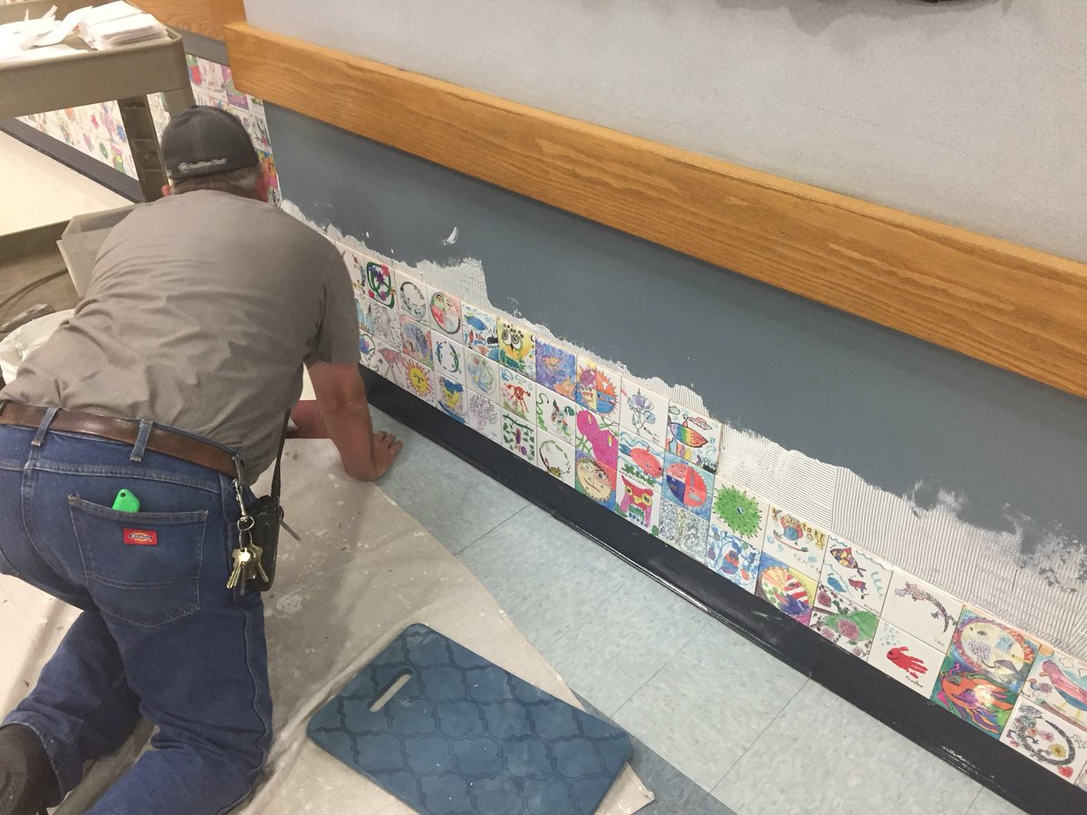 BruceLISD's tweet photo. Maintenance is not only about returning facilities to better condition, it’s also about creating new spaces full of student work #JimRocks https://t.co/hlreO2nlUG