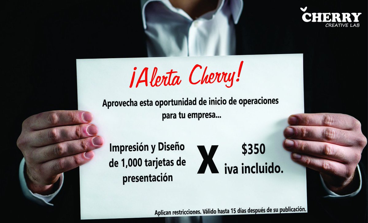 CreLabCherry's tweet image. Recuerda que tenemos promociones...
¡Aprovecha antes de que se acabe el tiempo!
#ConoceCherry