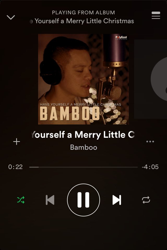 You can now enjoy the early christmas present of Sir <a href="/Bamboomusiclive/">Bamboo</a> 
Ganda!! So perf!! Stream it now on Spotify!