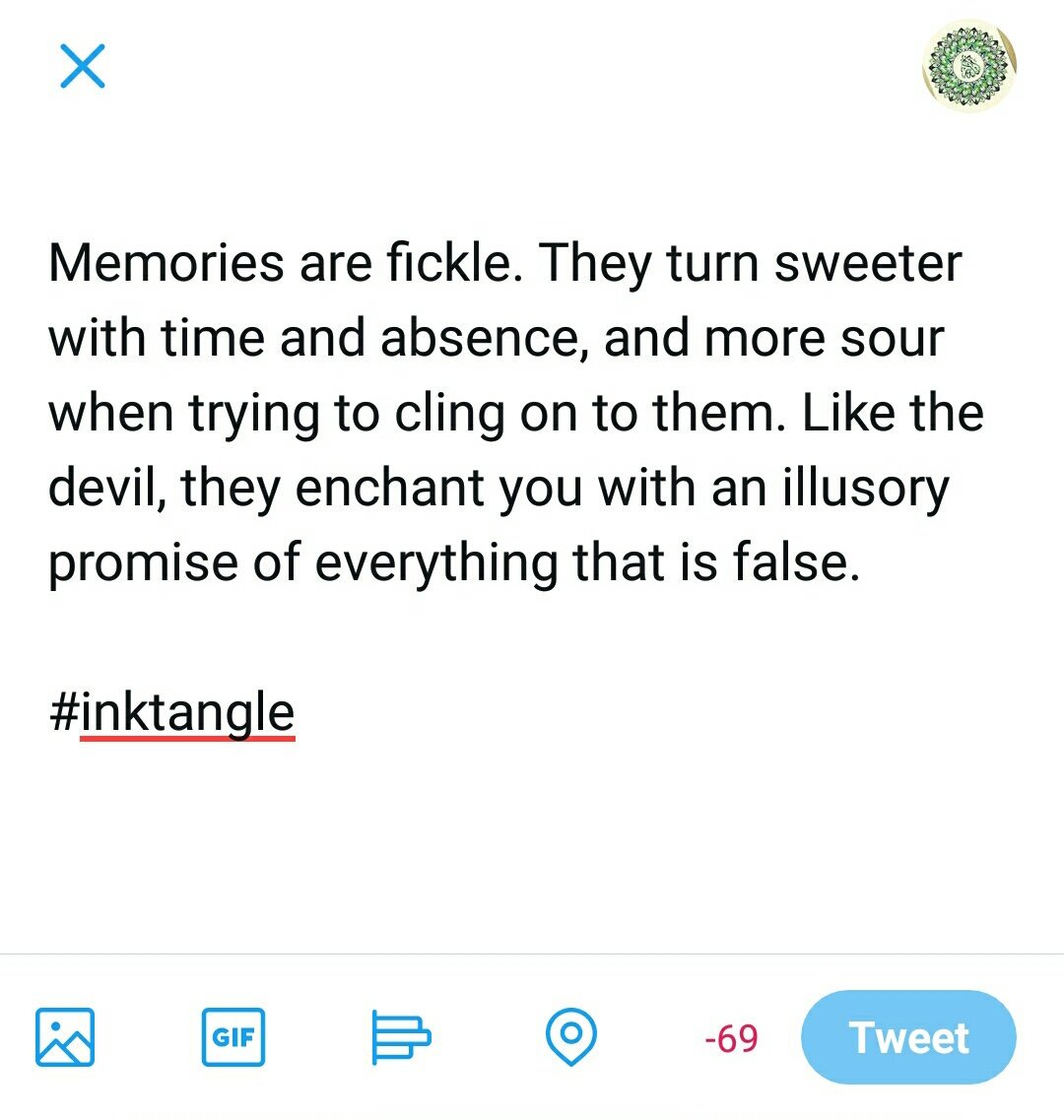 inktangle's tweet photo. Screenshot it, cos 140 characters was never enough.
#inktangle #memories #words https://t.co/MLHDlloCDf